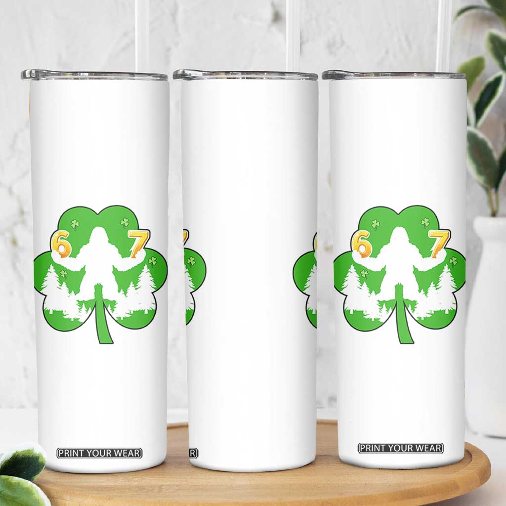 St Patricks Day Bigfoot Shamrock Skinny Tumbler Six Seven Meme TS12 Print Your Wear