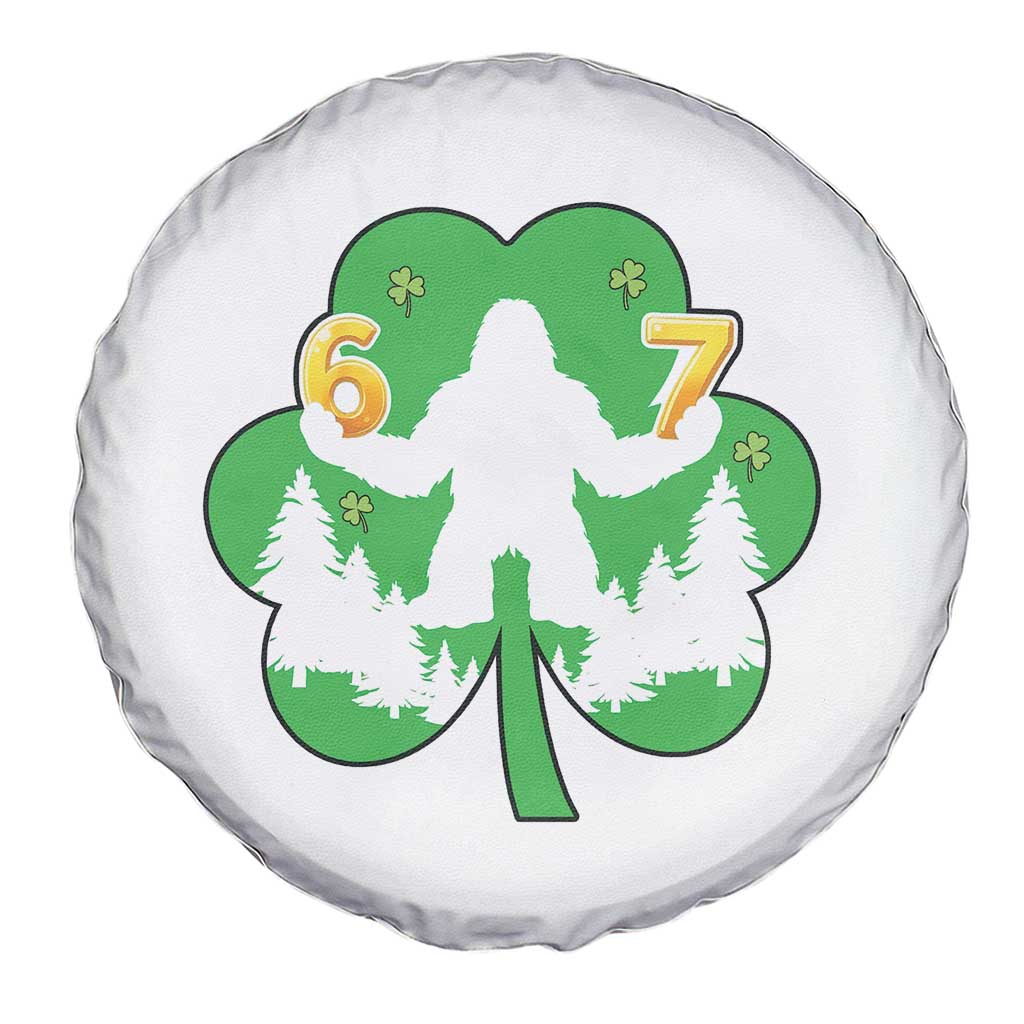 St Patricks Day Bigfoot Shamrock Spare Tire Cover Six Seven Meme TS12 Print Your Wear
