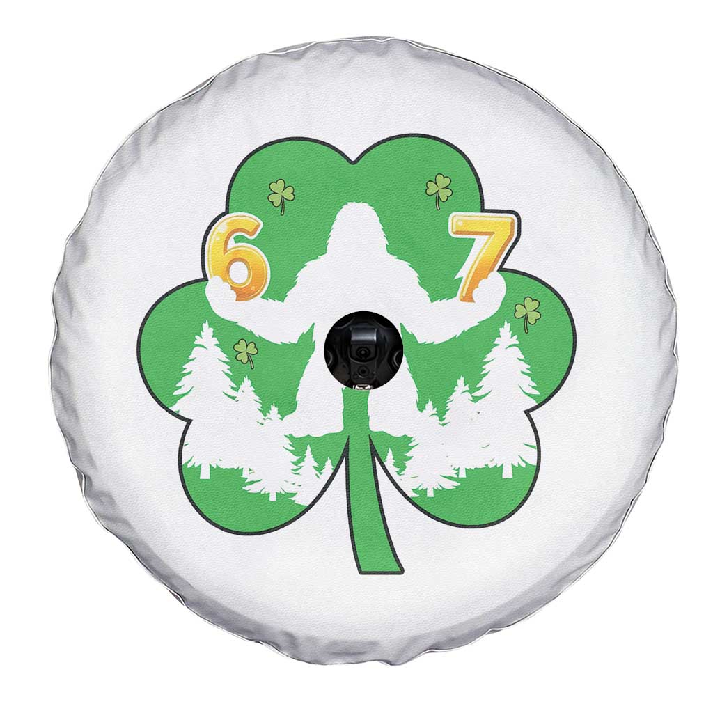 St Patricks Day Bigfoot Shamrock Spare Tire Cover Six Seven Meme TS12 Print Your Wear