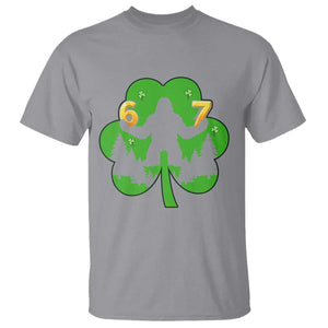 St Patricks Day Bigfoot Shamrock T Shirt Six Seven Meme TS12 Sport Gray Print Your Wear