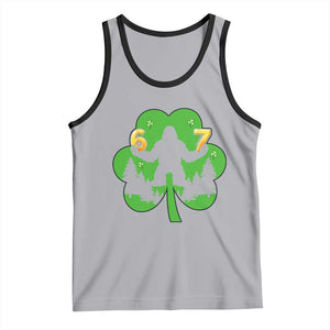 St Patricks Day Bigfoot Shamrock Tank Top Six Seven Meme TS12 Athletic Heather Black Print Your Wear