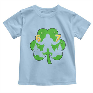 St Patricks Day Bigfoot Shamrock Toddler T Shirt Six Seven Meme TS12 Light Blue Print Your Wear