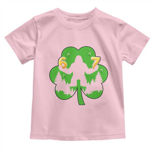 St Patricks Day Bigfoot Shamrock Toddler T Shirt Six Seven Meme TS12 Light Pink Print Your Wear