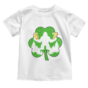 St Patricks Day Bigfoot Shamrock Toddler T Shirt Six Seven Meme TS12 White Print Your Wear