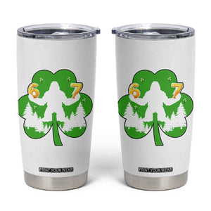 St Patricks Day Bigfoot Shamrock Tumbler Cup Six Seven Meme TS12 White Print Your Wear