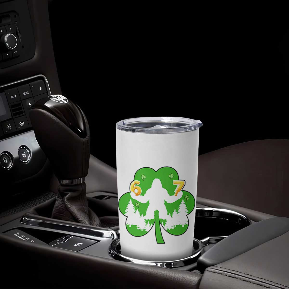 St Patricks Day Bigfoot Shamrock Tumbler Cup Six Seven Meme TS12 Print Your Wear