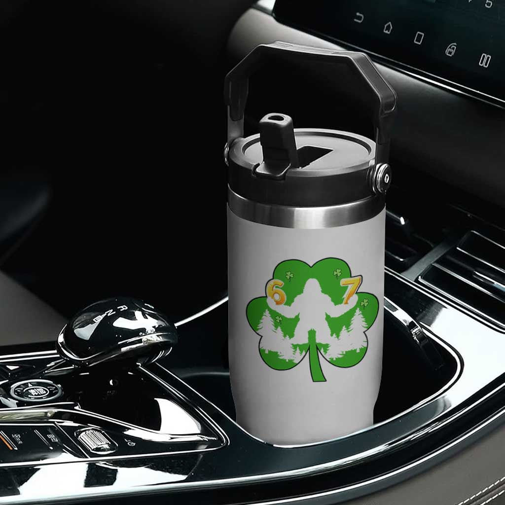 St Patricks Day Bigfoot Shamrock Flip Straw Tumbler Six Seven Meme TS12 Print Your Wear