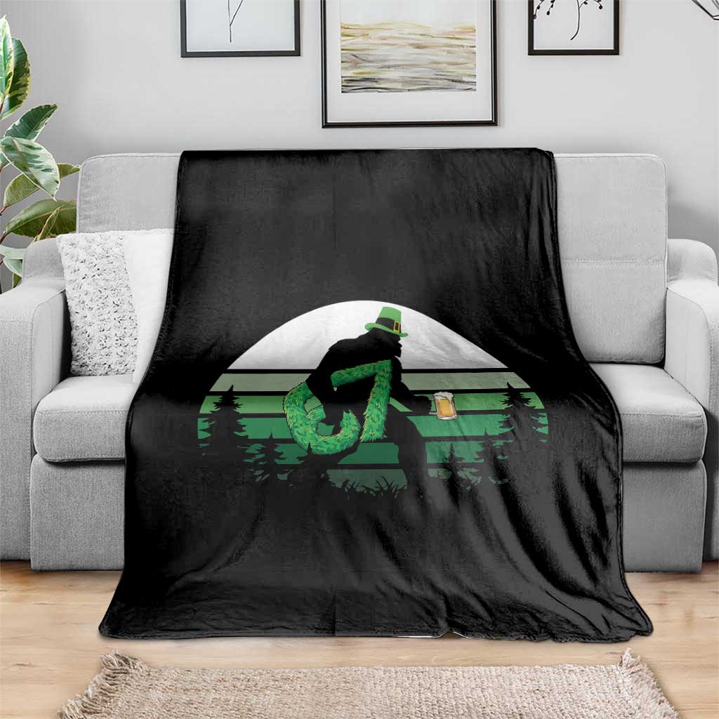 Funny St Patricks Bigfoot Says Six Seven Throw Blanket Gen Z Irish Gift TS12 Print Your Wear