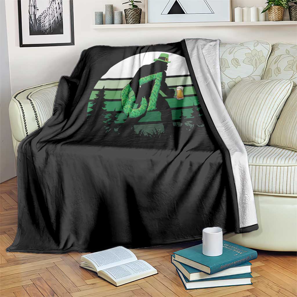 Funny St Patricks Bigfoot Says Six Seven Throw Blanket Gen Z Irish Gift TS12 Print Your Wear
