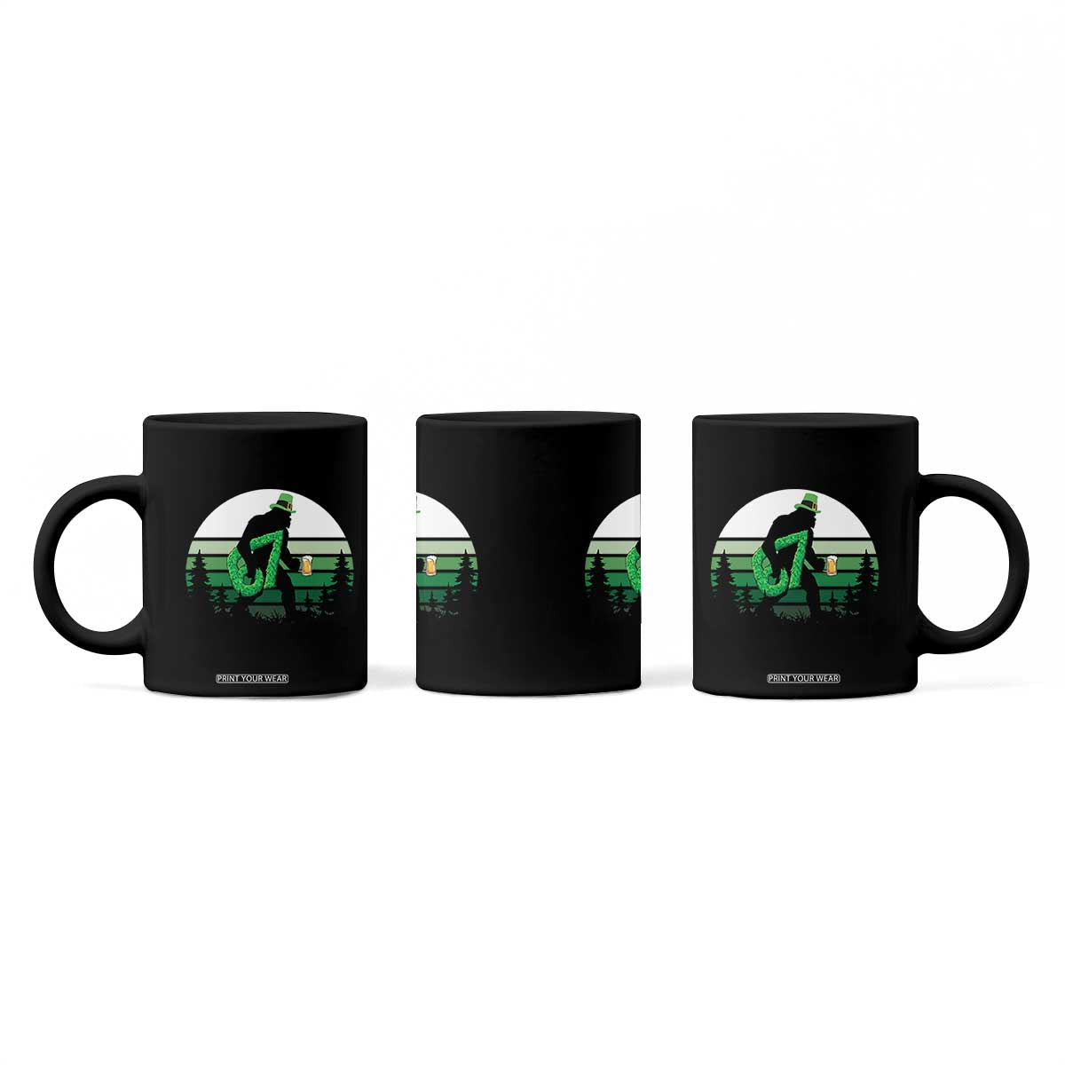 Funny St Patricks Bigfoot Says Six Seven Coffee Mug Gen Z Irish Gift TS12 Print Your Wear