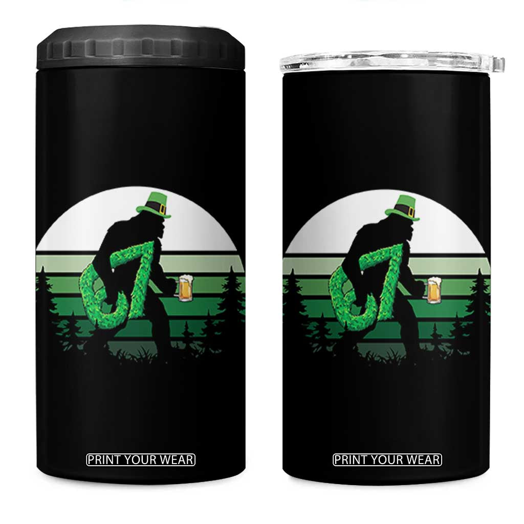 Funny St Patricks Bigfoot Says Six Seven 4 in 1 Can Cooler Tumbler Gen Z Irish Gift TS12 One Size: 16 oz Black Print Your Wear