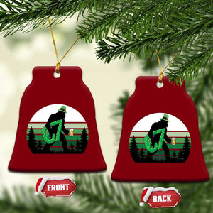 Funny St Patricks Bigfoot Says Six Seven Ceramic Ornament Gen Z Irish Gift TS12 Print Your Wear