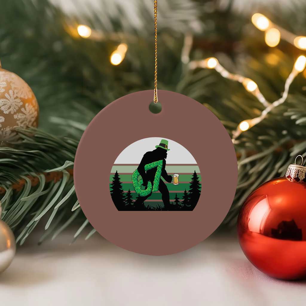 Funny St Patricks Bigfoot Says Six Seven Ceramic Ornament Gen Z Irish Gift TS12 1pc Mocha Print Your Wear