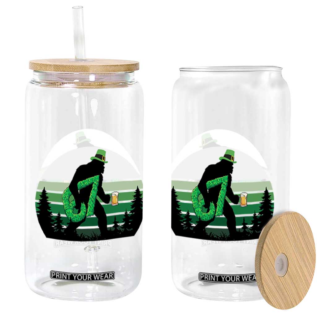 Funny St Patricks Bigfoot Says Six Seven Glass Can Gen Z Irish Gift TS12 Print Your Wear