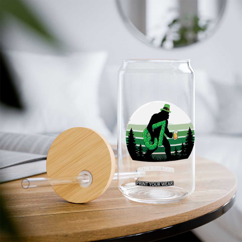 Funny St Patricks Bigfoot Says Six Seven Glass Can Gen Z Irish Gift TS12 Print Your Wear