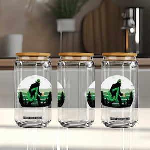 Funny St Patricks Bigfoot Says Six Seven Glass Can Gen Z Irish Gift TS12 Print Your Wear