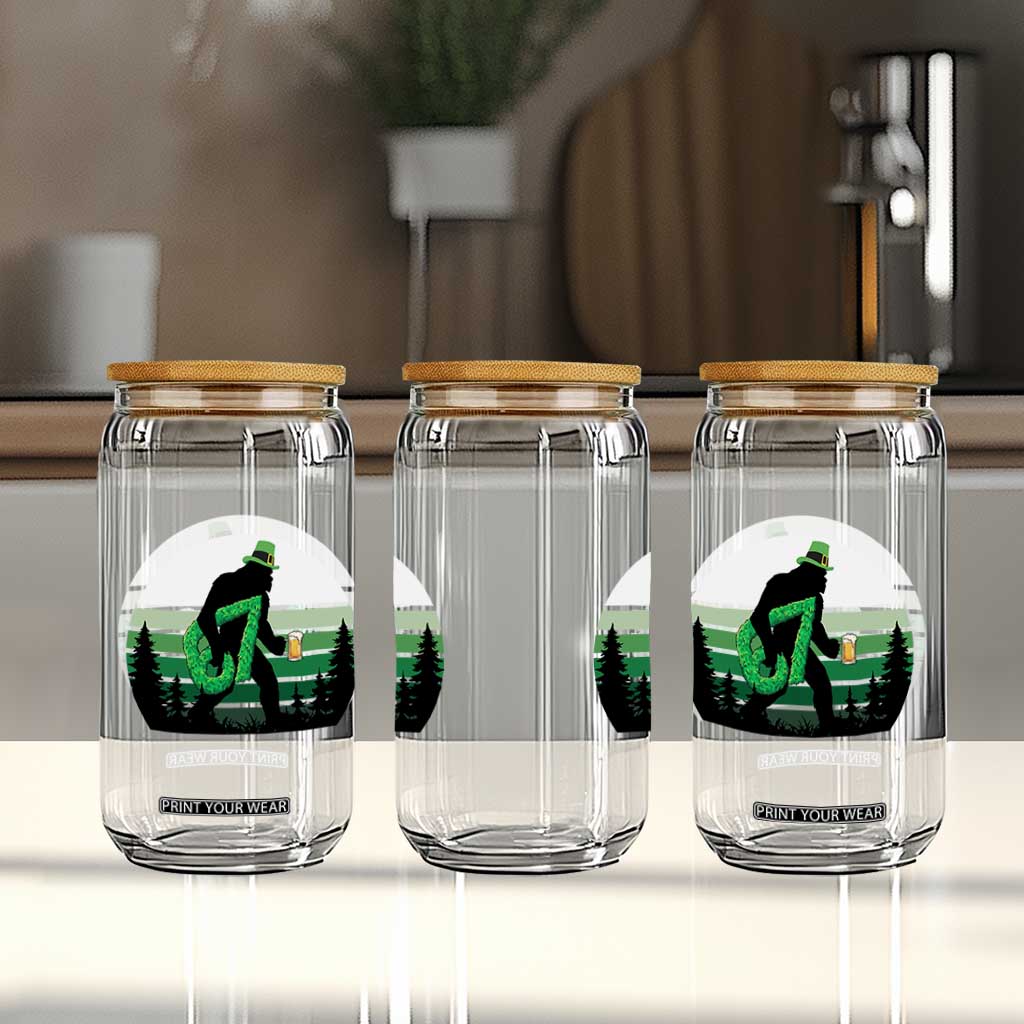 Funny St Patricks Bigfoot Says Six Seven Glass Can Gen Z Irish Gift TS12 Print Your Wear