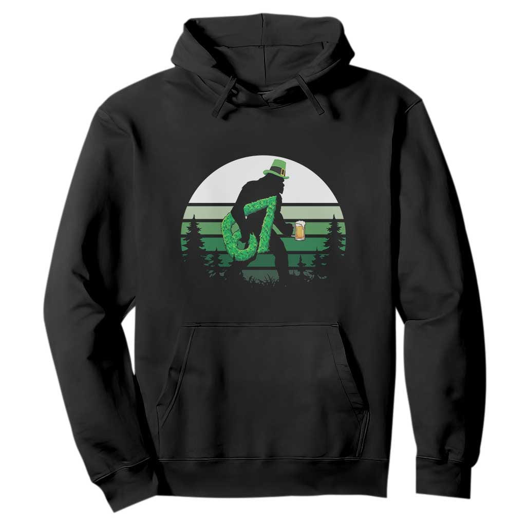 Funny St Patricks Bigfoot Says Six Seven Hoodie Gen Z Irish Gift TS12 Black Print Your Wear