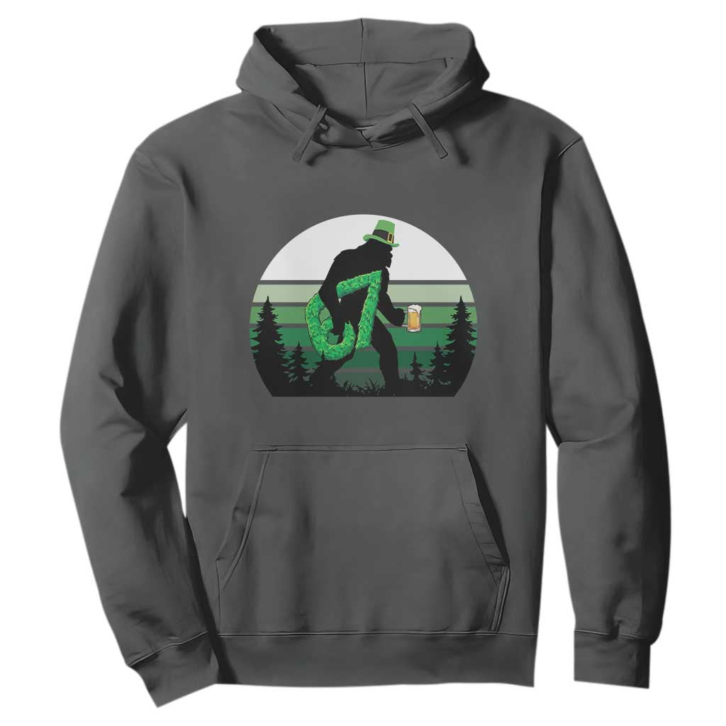 Funny St Patricks Bigfoot Says Six Seven Hoodie Gen Z Irish Gift TS12 Dark Heather Print Your Wear