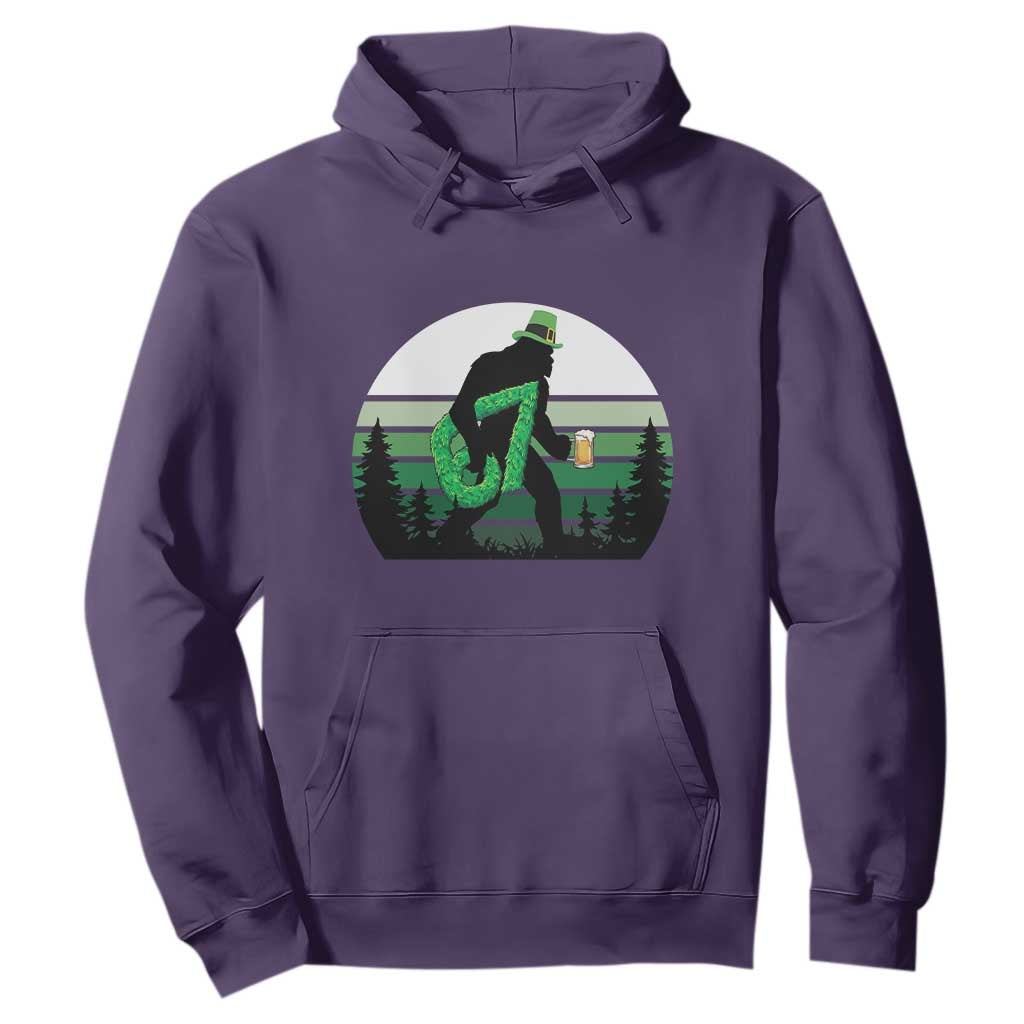 Funny St Patricks Bigfoot Says Six Seven Hoodie Gen Z Irish Gift TS12 Purple Print Your Wear