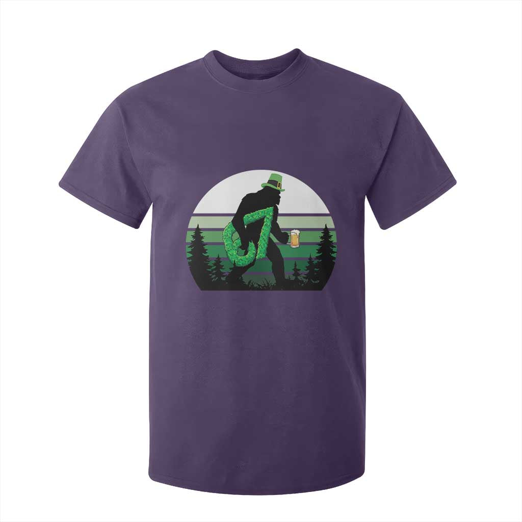 Funny St Patricks Bigfoot Says Six Seven T Shirt For Kid Gen Z Irish Gift TS12 Purple Print Your Wear