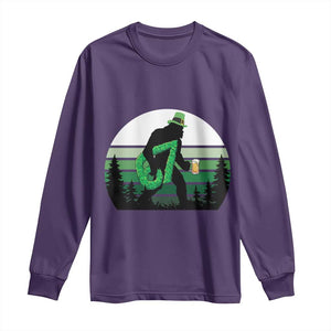 Funny St Patricks Bigfoot Says Six Seven Long Sleeve Shirt Gen Z Irish Gift TS12 Purple Print Your Wear