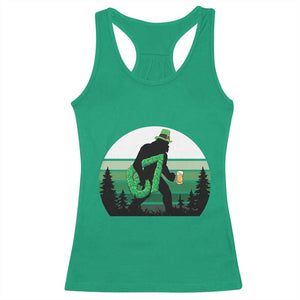 Funny St Patricks Bigfoot Says Six Seven Racerback Tank Top Gen Z Irish Gift TS12 Irish Green Print Your Wear