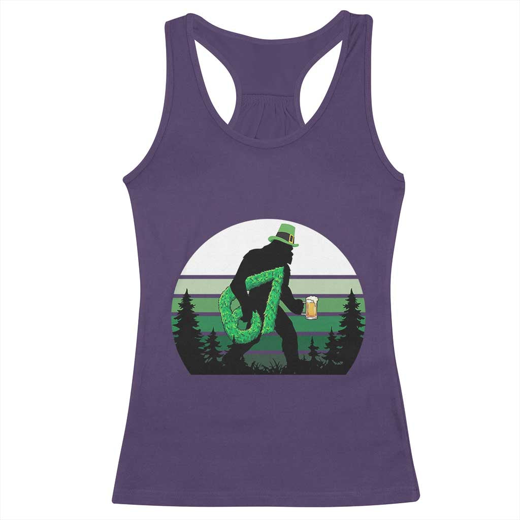 Funny St Patricks Bigfoot Says Six Seven Racerback Tank Top Gen Z Irish Gift TS12 Purple Print Your Wear