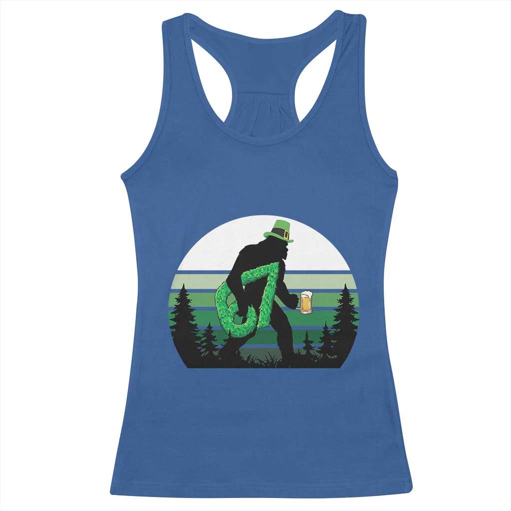 Funny St Patricks Bigfoot Says Six Seven Racerback Tank Top Gen Z Irish Gift TS12 Royal Blue Print Your Wear