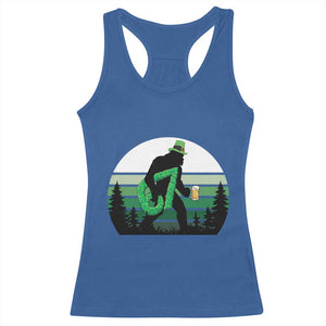 Funny St Patricks Bigfoot Says Six Seven Racerback Tank Top Gen Z Irish Gift TS12 Royal Blue Print Your Wear
