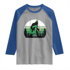 Funny St Patricks Bigfoot Says Six Seven Raglan Shirt Gen Z Irish Gift TS12 Sport Gray Royal Print Your Wear