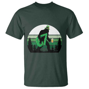 Funny St Patricks Bigfoot Says Six Seven T Shirt Gen Z Irish Gift TS12 Dark Forest Green Print Your Wear