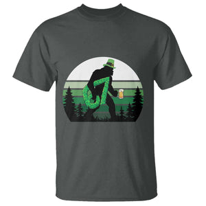 Funny St Patricks Bigfoot Says Six Seven T Shirt Gen Z Irish Gift TS12 Dark Heather Print Your Wear