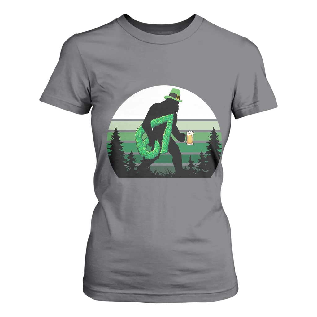 Funny St Patricks Bigfoot Says Six Seven T Shirt For Women Gen Z Irish Gift TS12 Charcoal Print Your Wear