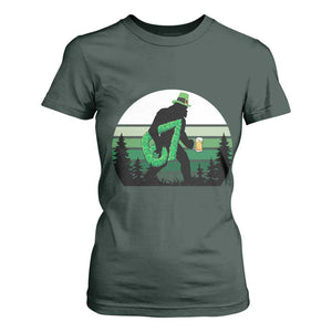 Funny St Patricks Bigfoot Says Six Seven T Shirt For Women Gen Z Irish Gift TS12 Dark Forest Green Print Your Wear