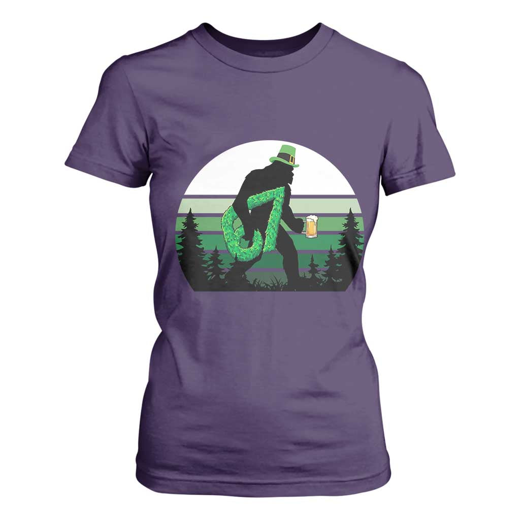 Funny St Patricks Bigfoot Says Six Seven T Shirt For Women Gen Z Irish Gift TS12 Purple Print Your Wear