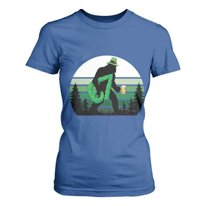 Funny St Patricks Bigfoot Says Six Seven T Shirt For Women Gen Z Irish Gift TS12 Royal Blue Print Your Wear