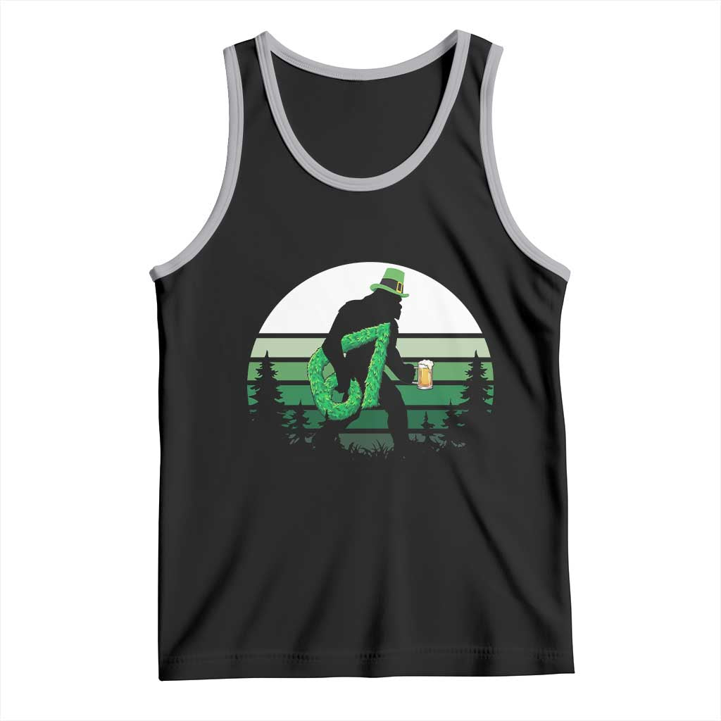 Funny St Patricks Bigfoot Says Six Seven Tank Top Gen Z Irish Gift TS12 Black Athletic Heather Print Your Wear