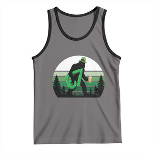 Funny St Patricks Bigfoot Says Six Seven Tank Top Gen Z Irish Gift TS12 Deep Heather Black Print Your Wear