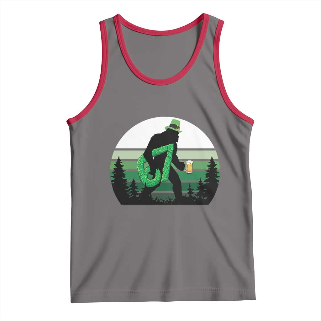 Funny St Patricks Bigfoot Says Six Seven Tank Top Gen Z Irish Gift TS12 Deep Heather Red Print Your Wear