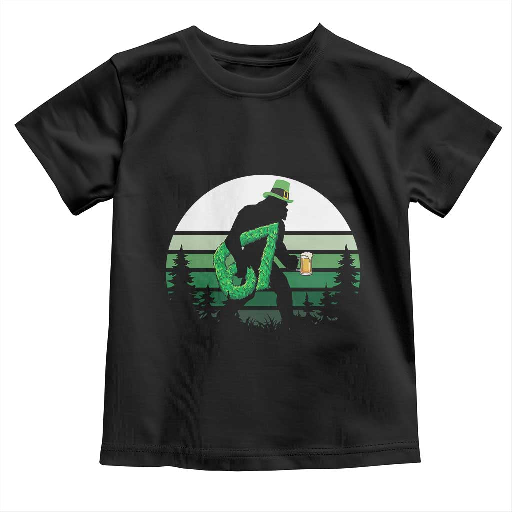 Funny St Patricks Bigfoot Says Six Seven Toddler T Shirt Gen Z Irish Gift TS12 Black Print Your Wear