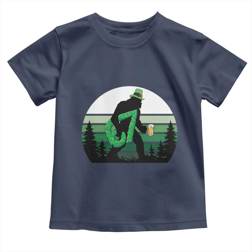 Funny St Patricks Bigfoot Says Six Seven Toddler T Shirt Gen Z Irish Gift TS12 Navy Print Your Wear