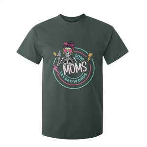 Funny Skeleton Mom Graphic T Shirt For Kid Good Moms Say Bad Words TS12 Dark Forest Green Print Your Wear