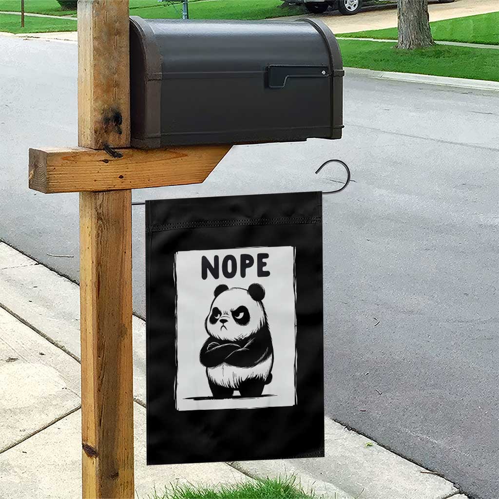 Grumpy Panda Says Nope Garden Flag Japanese Aesthetic Panda Bear Graphic TS12 Print Your Wear