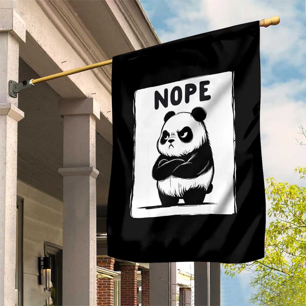 Grumpy Panda Says Nope Garden Flag Japanese Aesthetic Panda Bear Graphic TS12 Print Your Wear