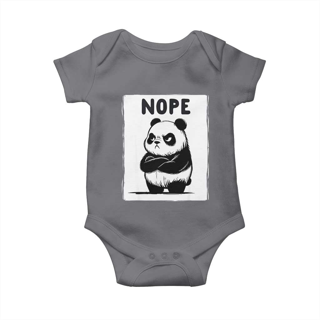 Grumpy Panda Says Nope Baby Onesie Japanese Aesthetic Panda Bear Graphic TS12 Charcoal Print Your Wear