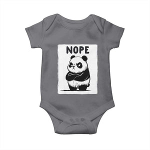 Grumpy Panda Says Nope Baby Onesie Japanese Aesthetic Panda Bear Graphic TS12 Charcoal Print Your Wear