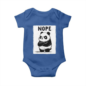 Grumpy Panda Says Nope Baby Onesie Japanese Aesthetic Panda Bear Graphic TS12 Royal Blue Print Your Wear