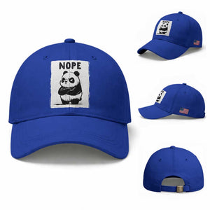 Grumpy Panda Says Nope Baseball Cap Japanese Aesthetic Panda Bear Graphic TS12 Baseball Cap Universal Fit Royal Blue Print Your Wear