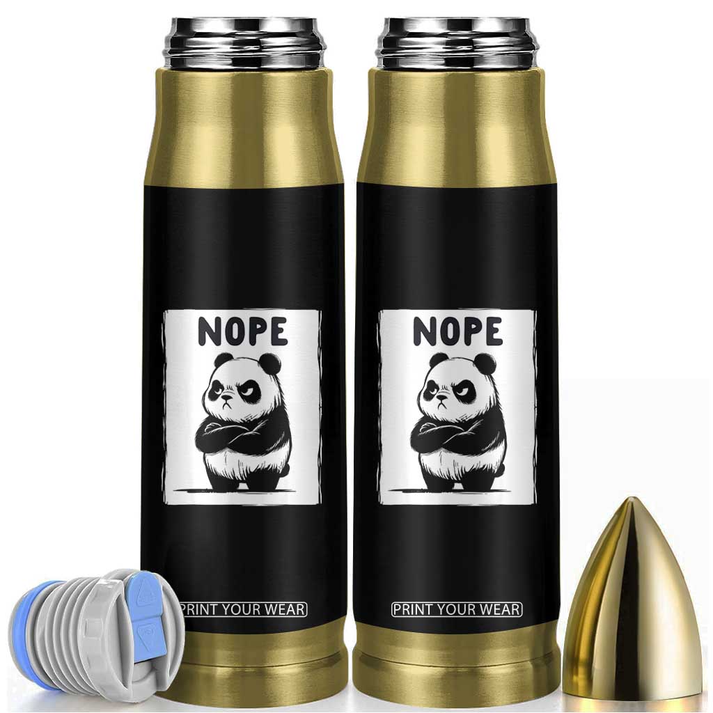 Grumpy Panda Says Nope Bullet Tumbler Japanese Aesthetic Panda Bear Graphic TS12 Black Print Your Wear